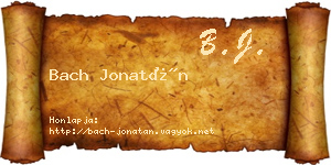 Bach Jonatán névjegykártya